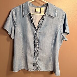 Emma James Light Blue Denim Button Down Shirt